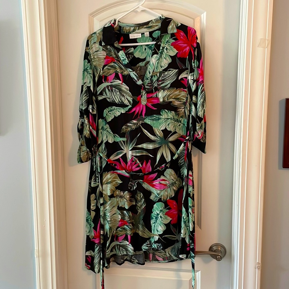 XL shirt dress with matching belt.